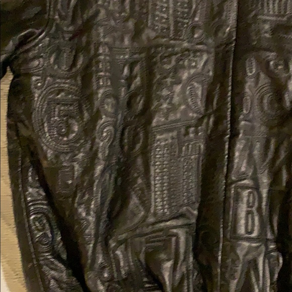 Vintage NY Inspired Leather Bomber Jacket - Picture 4 of 6